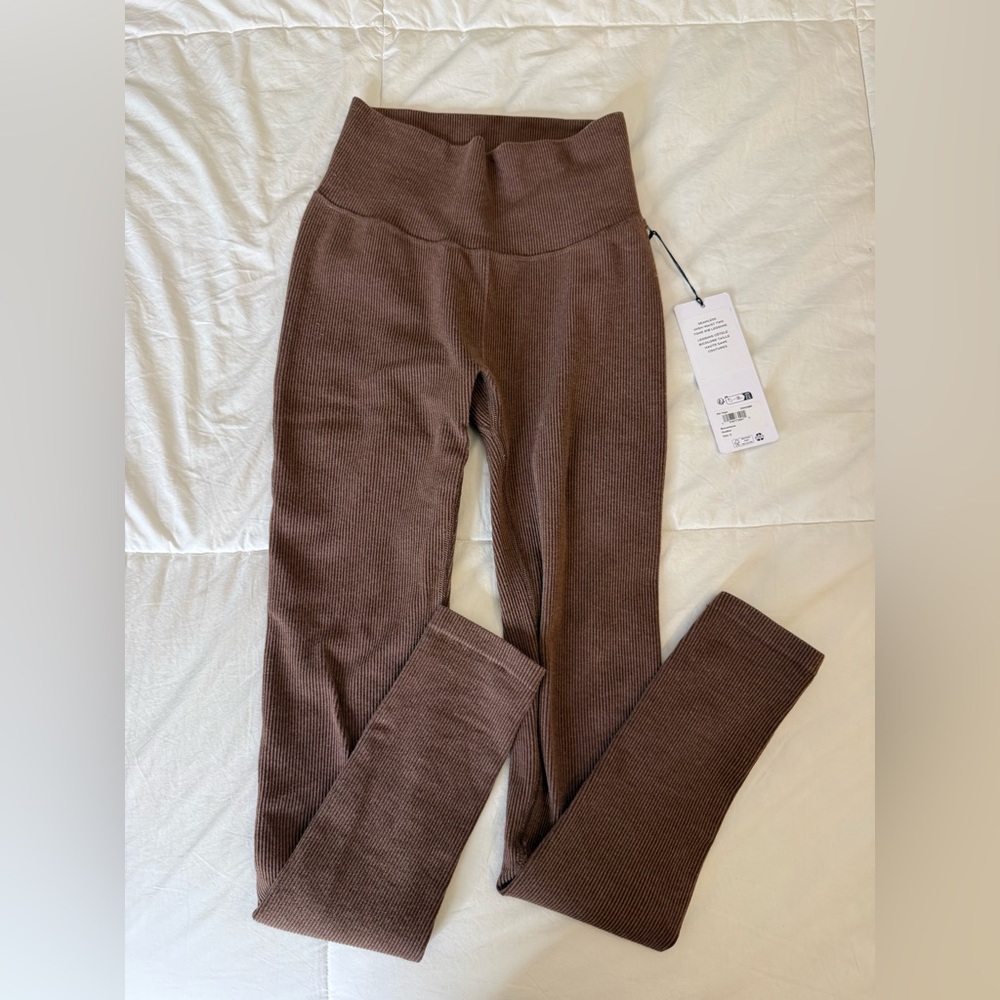 Alo yoga seamless high waist two tone rib leggings